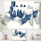 Designart - Gouache Sapphire on Gray - Modern & Contemporary Canvas Art